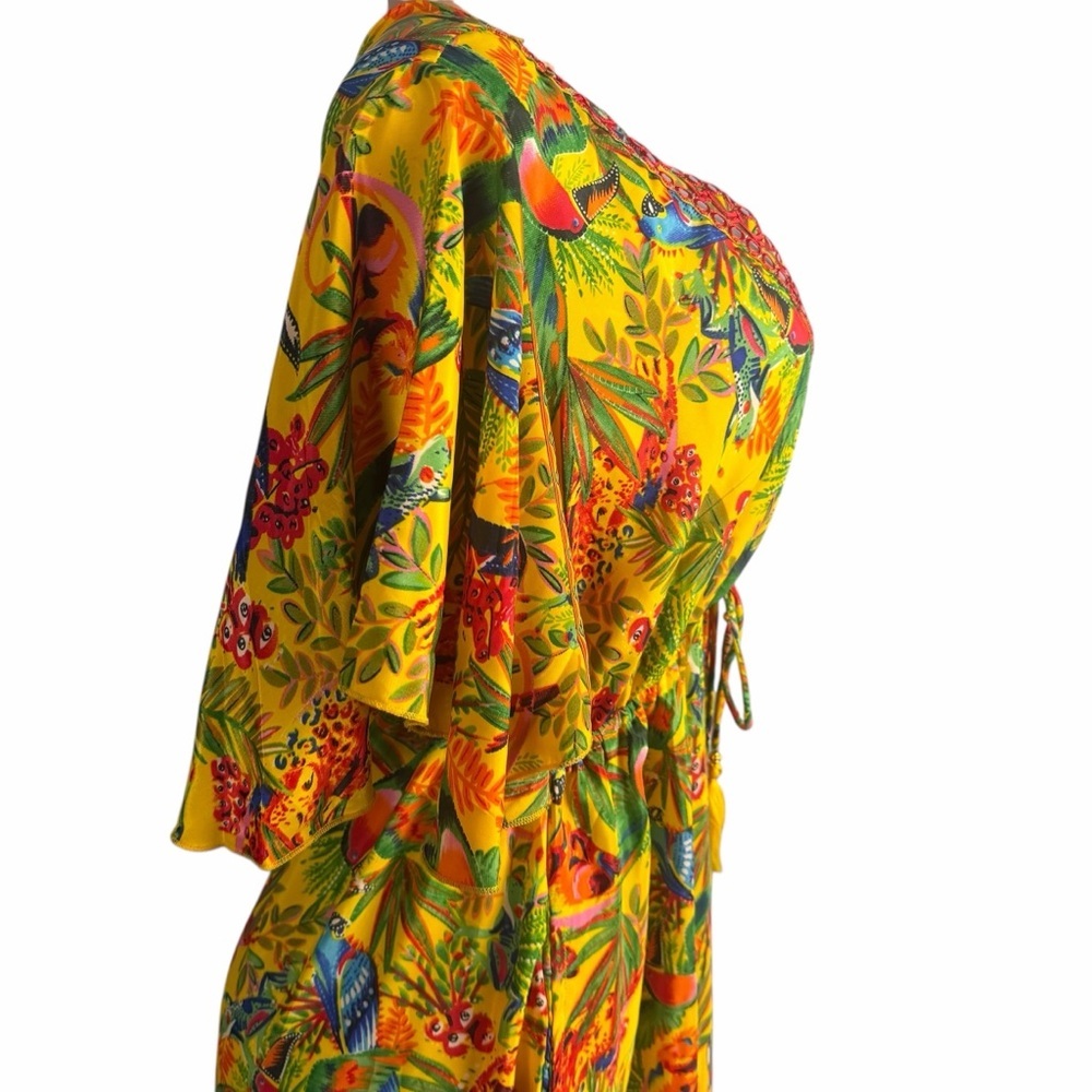 Nation AK Outfits Floral V-Neck Maxi Dress Yellow and Red - Picture 4 of 7